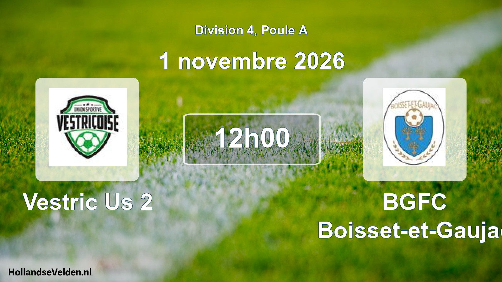 Match programmé: Vestric Us 2 - BGFC Boisset-et-Gaujac (1 novembre 2026)