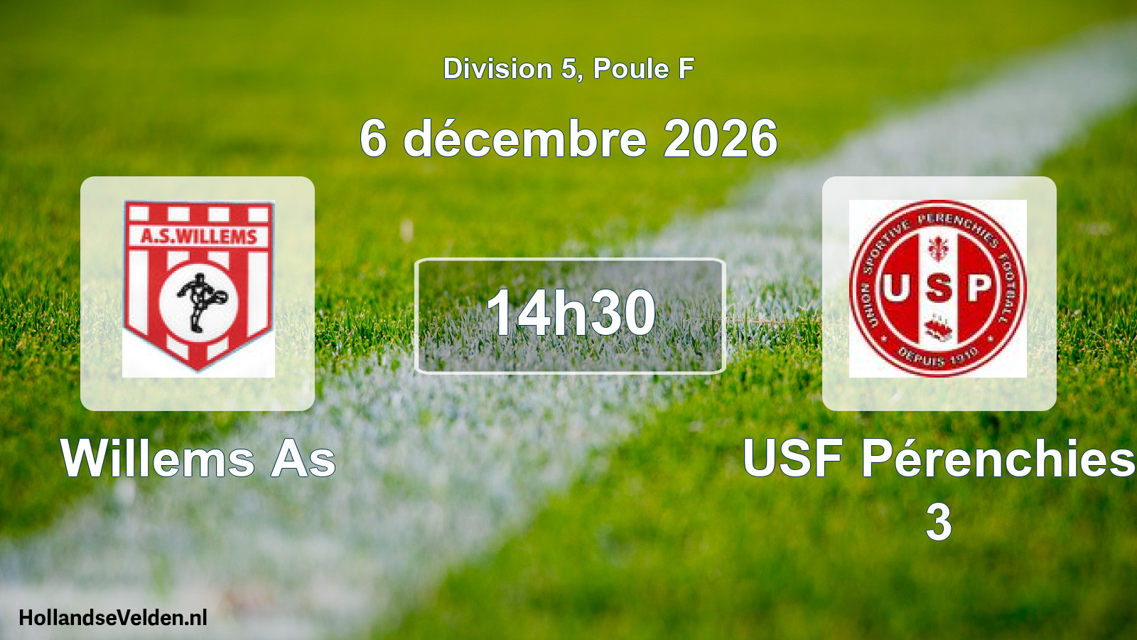 Match programmé: Willems As - USF Pérenchies 3 (6 décembre 2026)