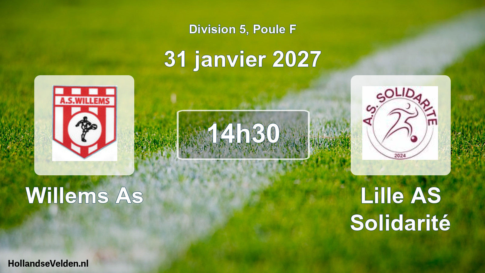 Match programmé: Willems As - Lille AS Solidarité (31 janvier 2027)