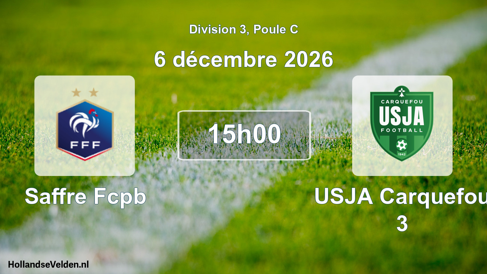 Match programmé: Saffre Fcpb - USJA Carquefou 3 (6 décembre 2026)