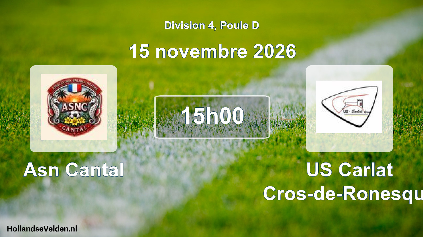 Match programmé: Asn Cantal - US Carlat Cros-de-Ronesque (15 novembre 2026)