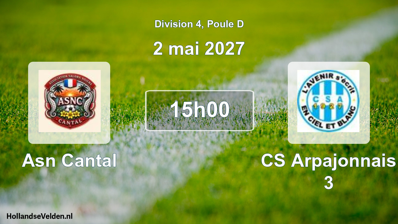 Match programmé: Asn Cantal - CS Arpajonnais 3 (2 mai 2027)