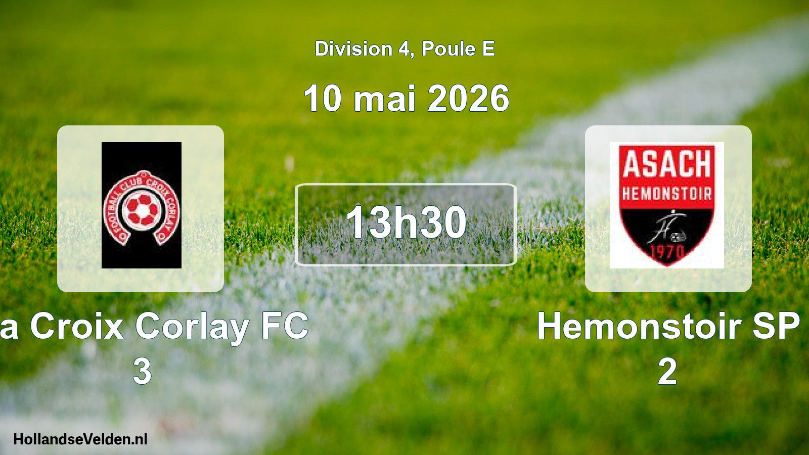 Geplande wedstrijd: La Croix Corlay FC 3 - Hemonstoir SP 2 (10 mei 2026)