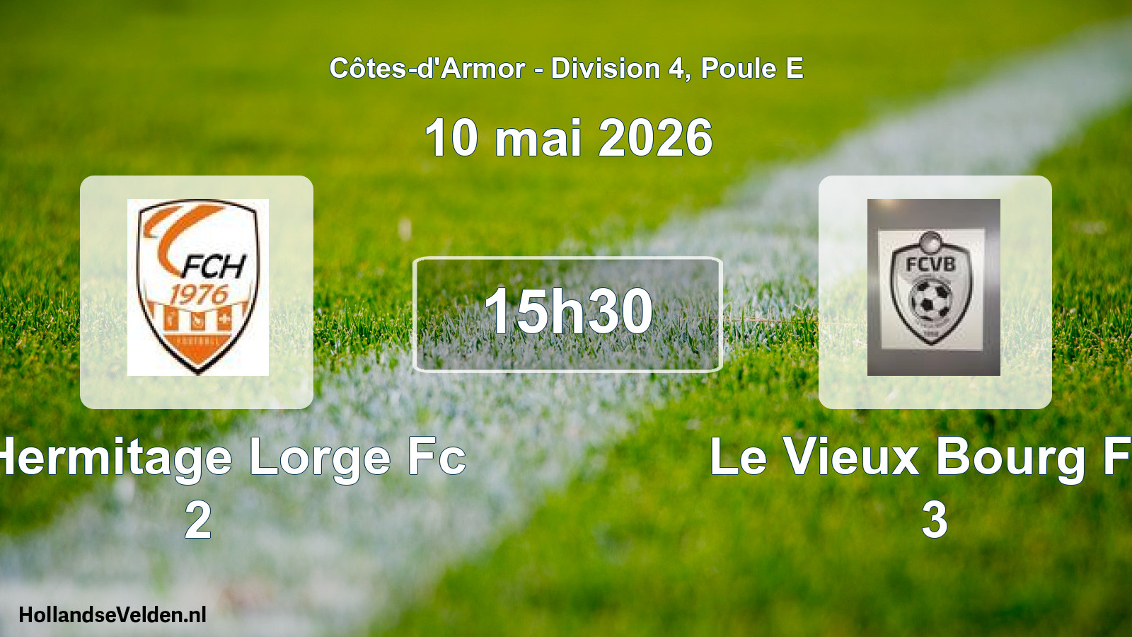 Scheduled Match: L Hermitage Lorge Fc 2 - Le Vieux Bourg Fc 3 (10 May 2026)