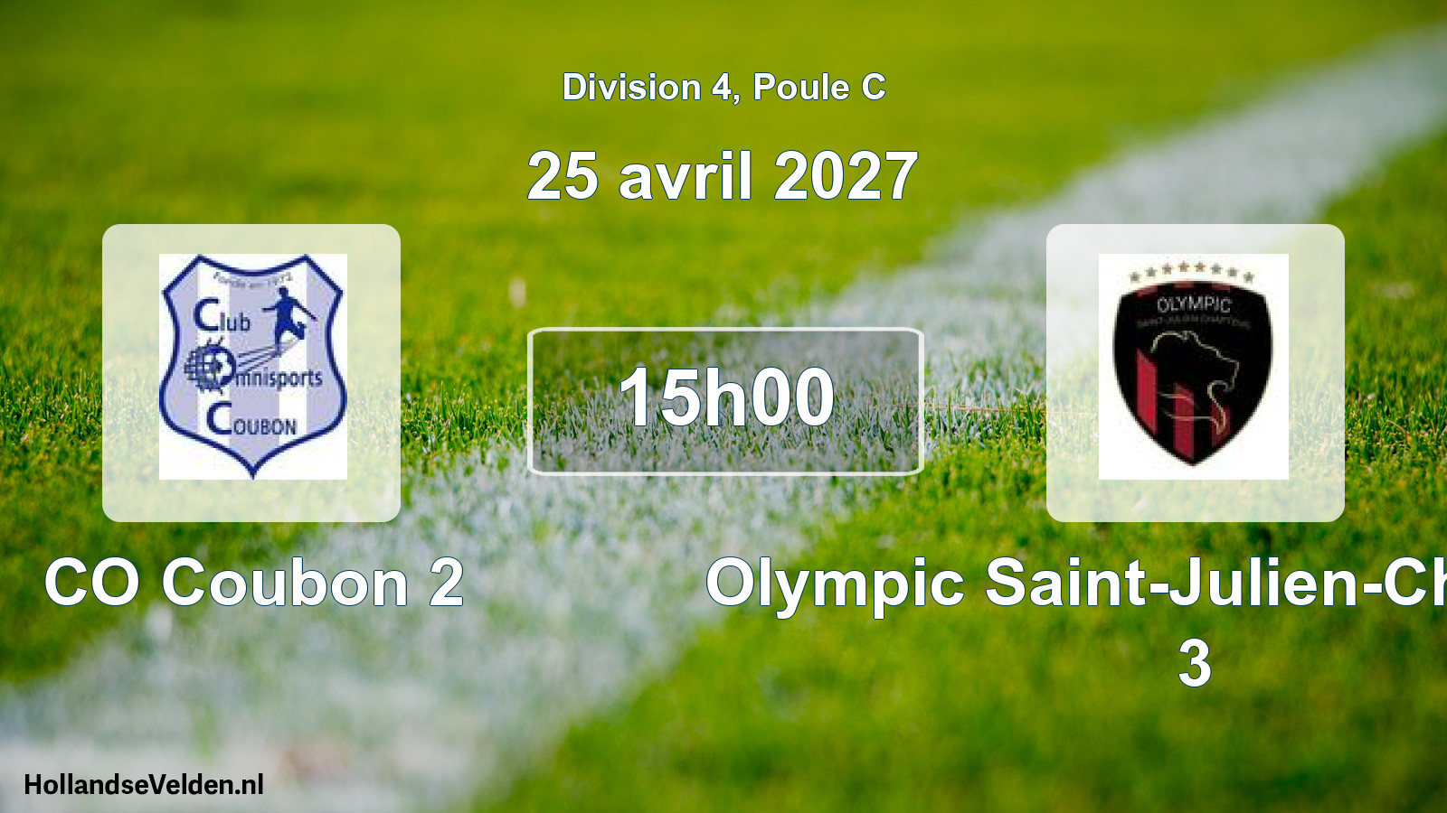 Scheduled Match: CO Coubon 2 - Olympic Saint-Julien-Chapteuil 3 (25 April 2027)