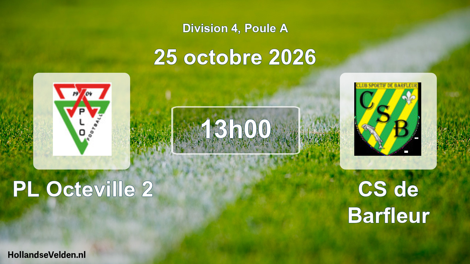 Match programmé: PL Octeville 2 - CS de Barfleur (25 octobre 2026)