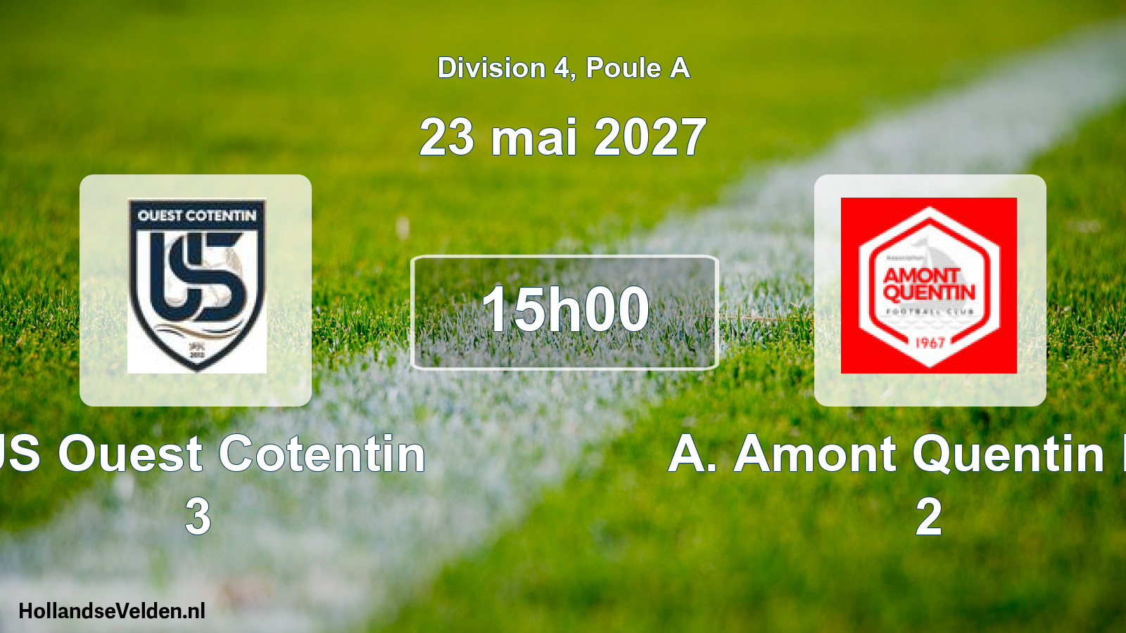 Match programmé: US Ouest Cotentin 3 - A. Amont Quentin FC 2 (23 mai 2027)