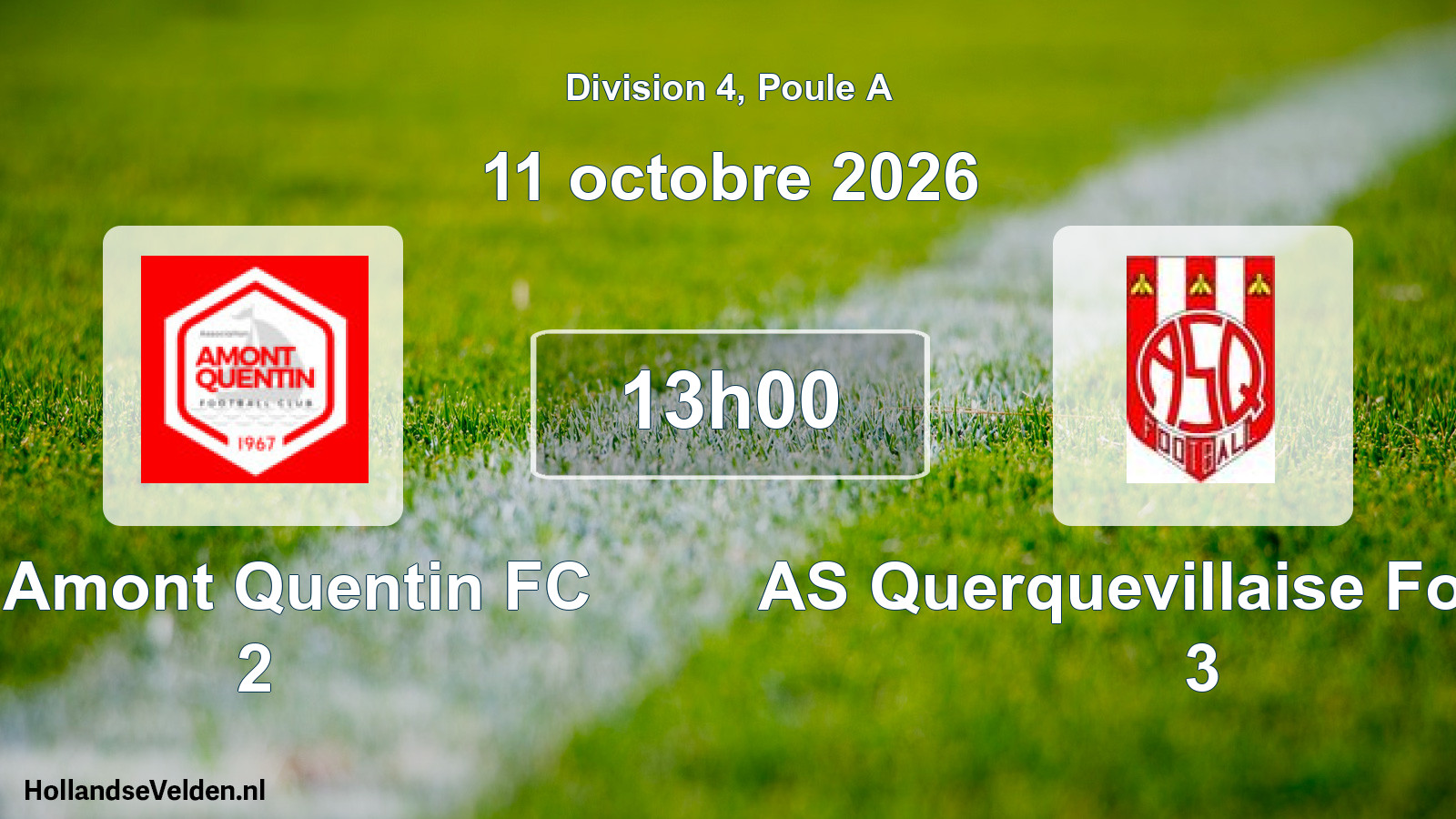 Match programmé: A. Amont Quentin FC 2 - AS Querquevillaise Football 3 (11 octobre 2026)