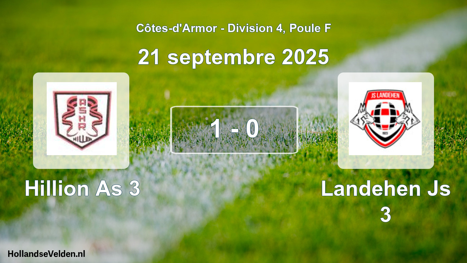 Gespeelde wedstrijd: Hillion As 3 - Landehen Js 3 1 - 0 (21 septembre 2025)