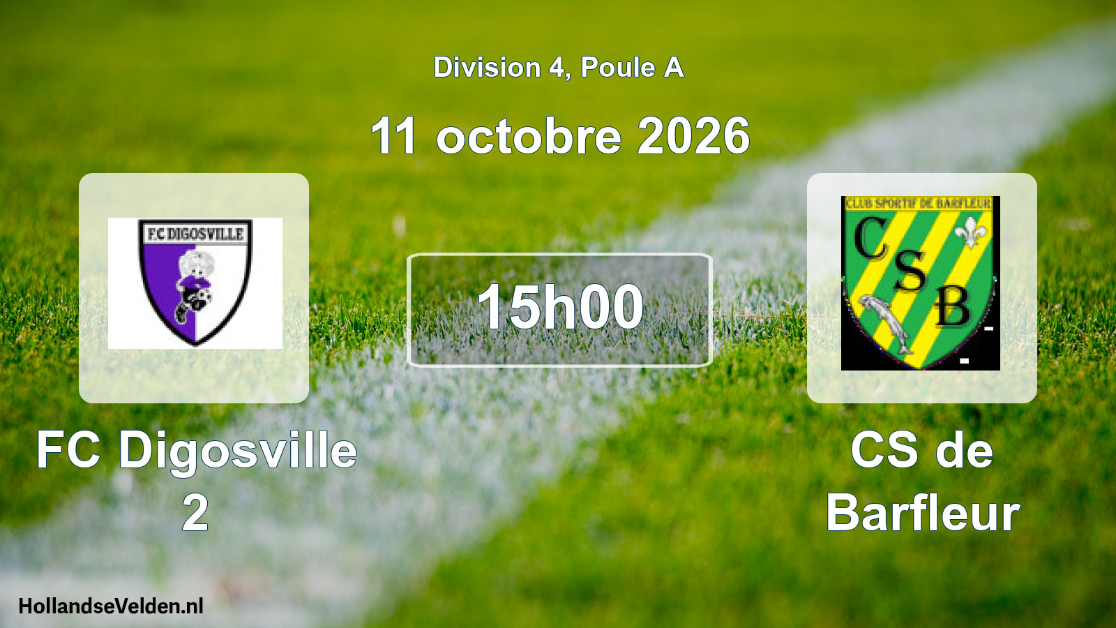 Match programmé: FC Digosville 2 - CS de Barfleur (11 octobre 2026)