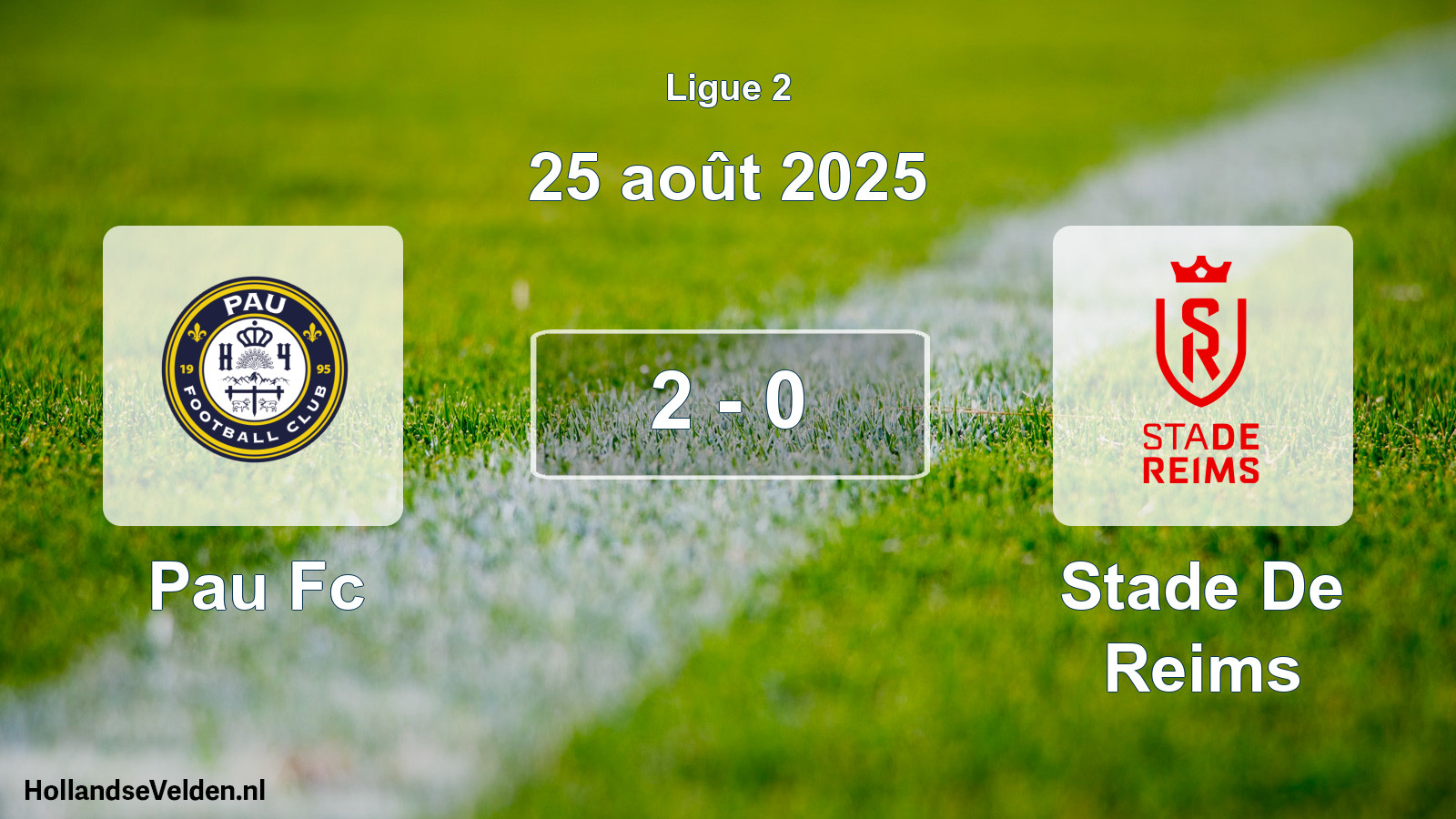 Gespeelde wedstrijd: Pau Fc - Stade De Reims 2 - 0 (25 augustus 2025)