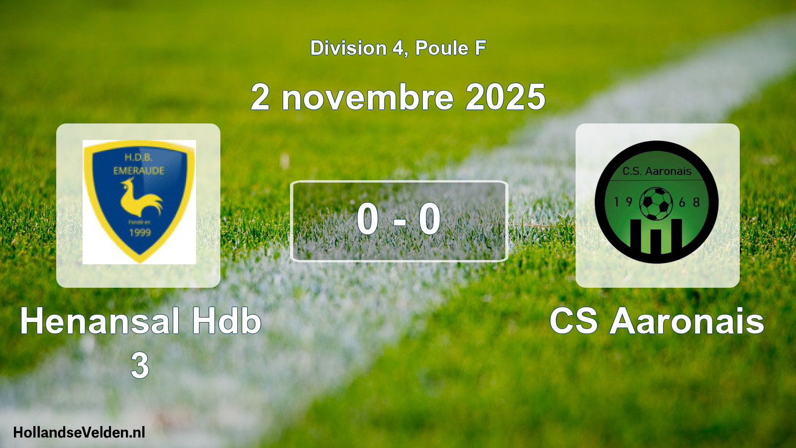 Gespeelde wedstrijd: Henansal Hdb 3 - CS Aaronais 0 - 0 (2 november 2025)