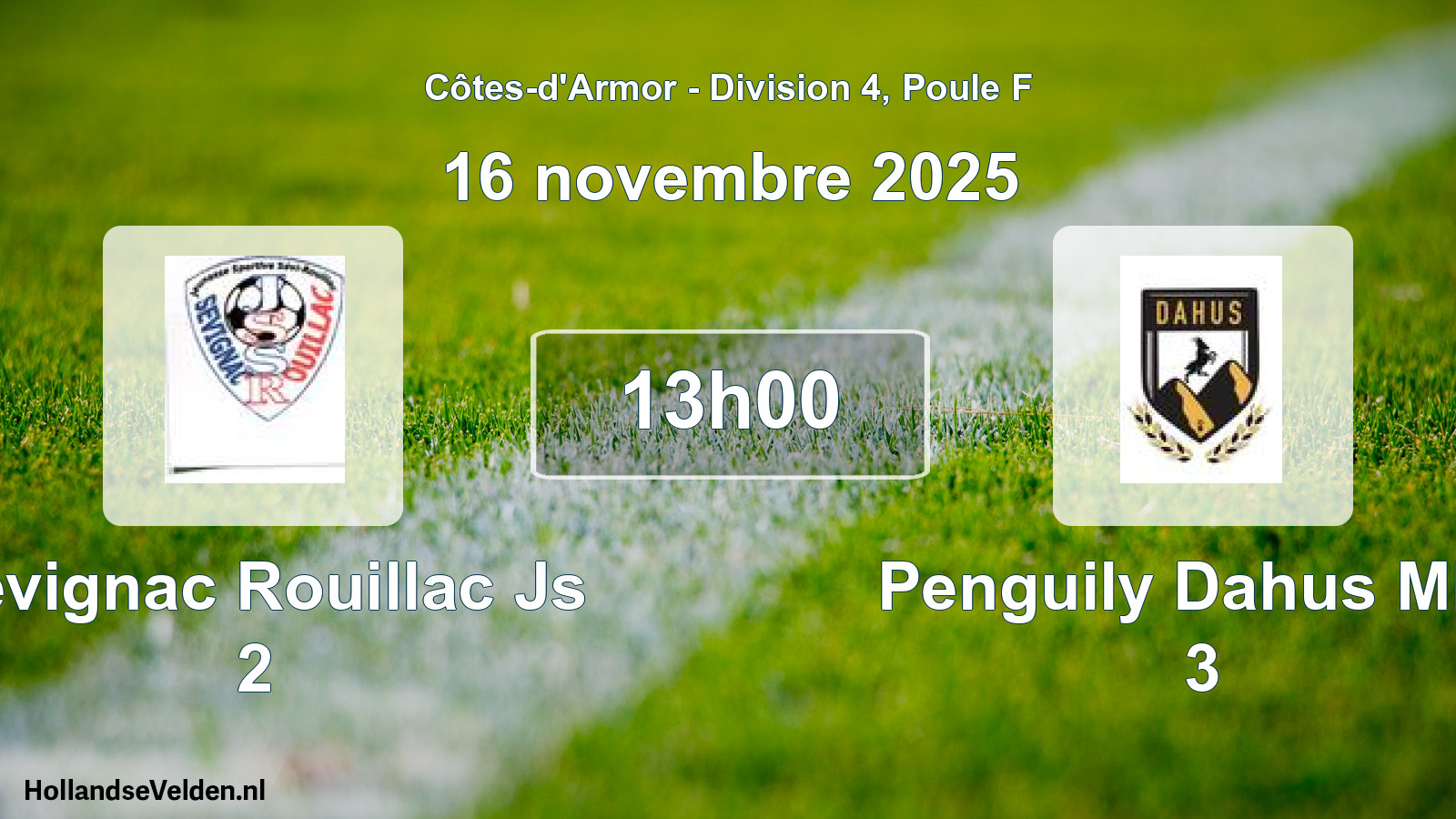 Scheduled Match: Sevignac Rouillac Js 2 - Penguily Dahus Mba 3 (16 November 2025)