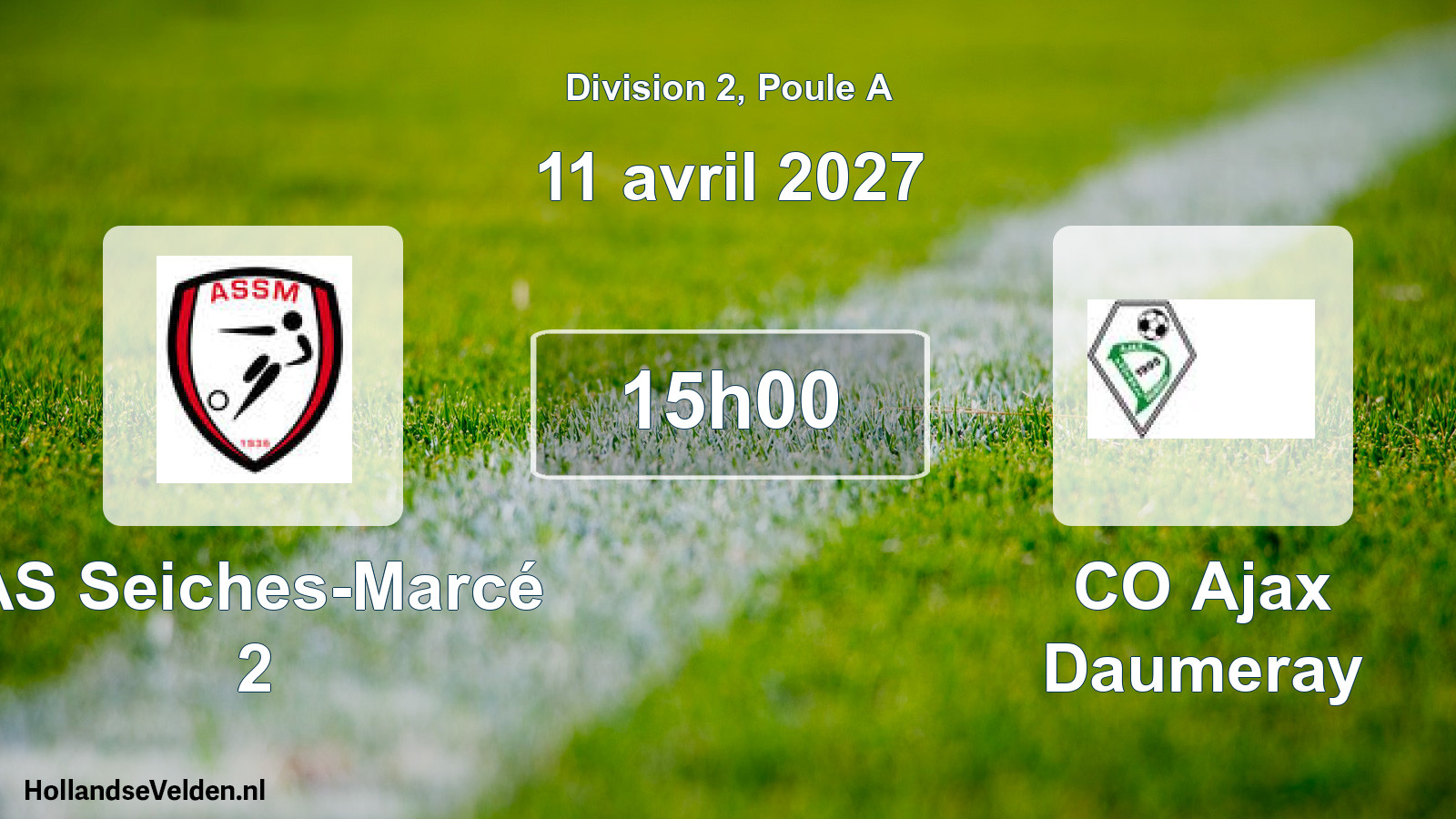Match programmé: AS Seiches-Marcé 2 - CO Ajax Daumeray (11 avril 2027)