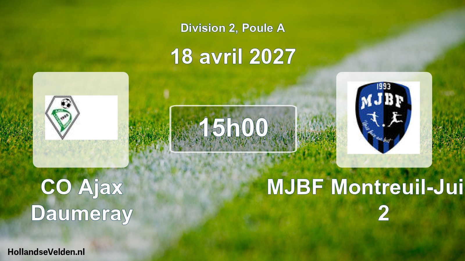 Scheduled Match: CO Ajax Daumeray - MJBF Montreuil-Juigné 2 (18 April 2027)