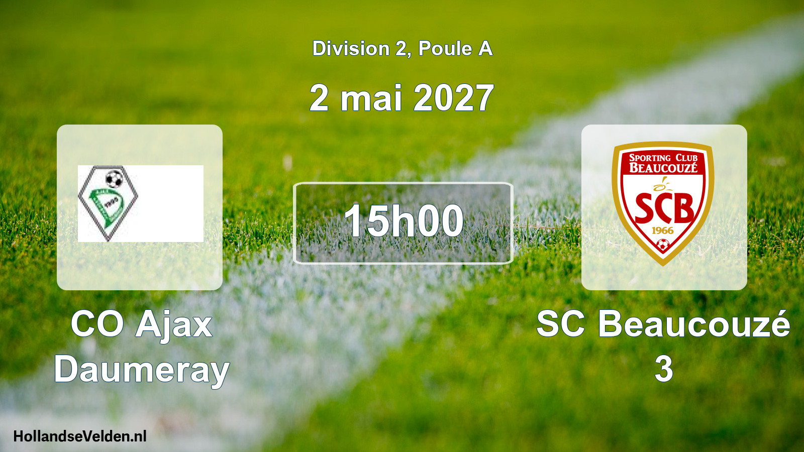 Scheduled Match: CO Ajax Daumeray - SC Beaucouzé 3 (2 May 2027)