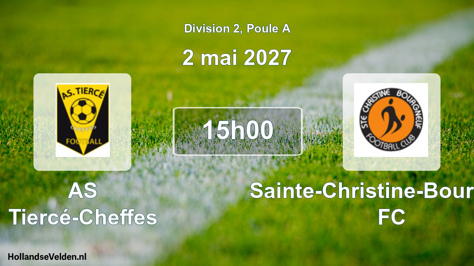 Match programmé: AS Tiercé-Cheffes - Sainte-Christine-Bourgneuf FC (2 mai 2027)