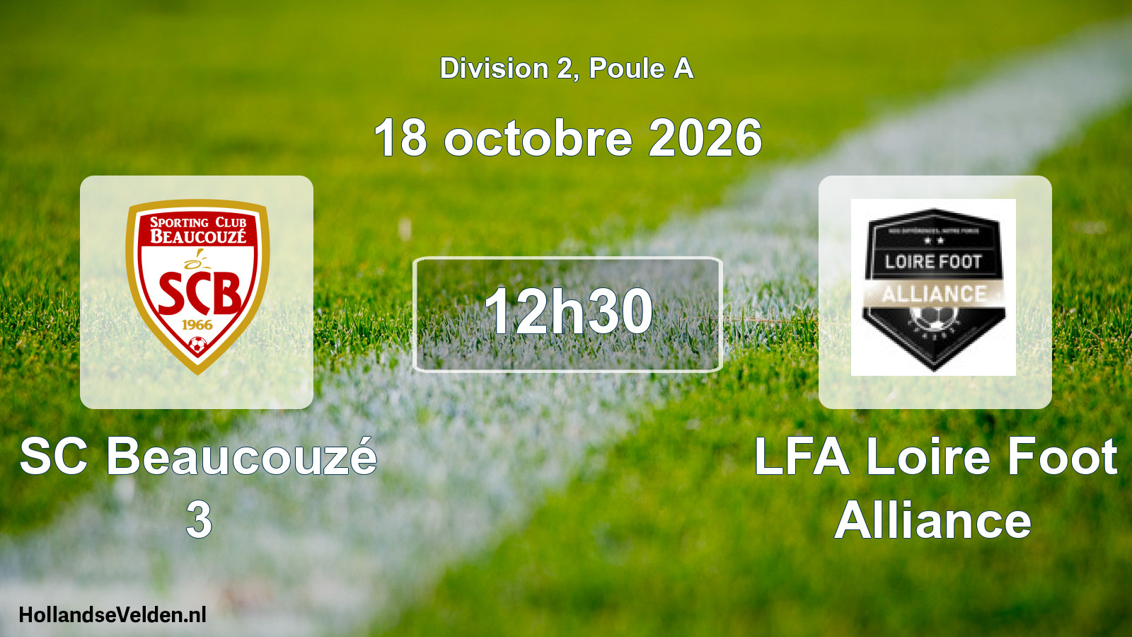Scheduled Match: SC Beaucouzé 3 - LFA Loire Foot Alliance (18 October 2026)