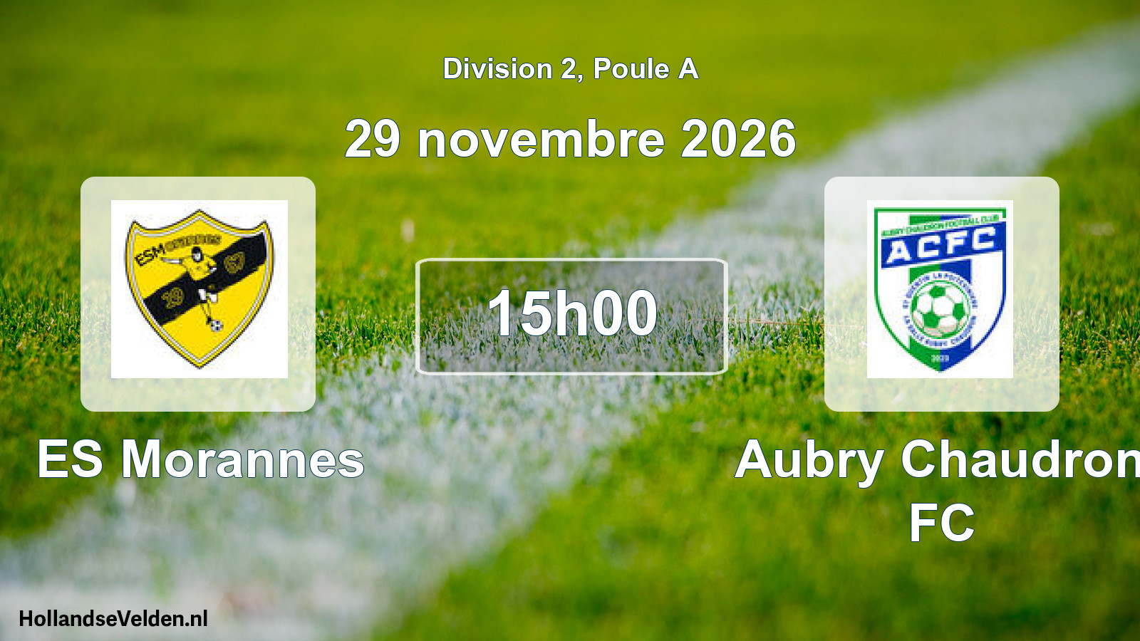 Scheduled Match: ES Morannes - Aubry Chaudron FC (29 November 2026)