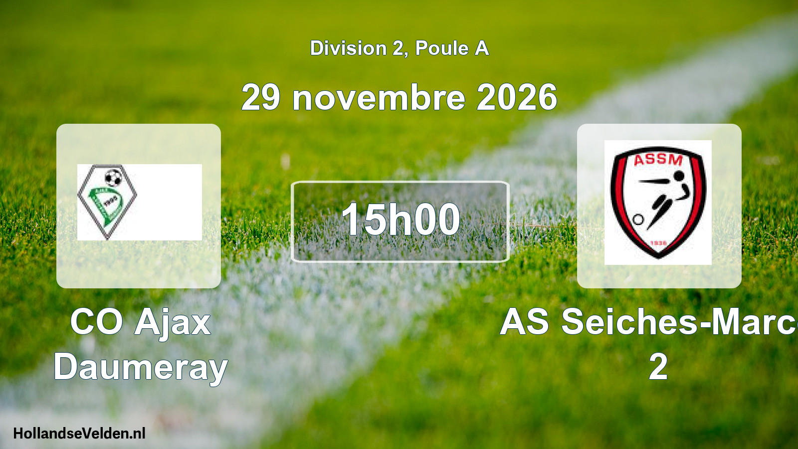 Scheduled Match: CO Ajax Daumeray - AS Seiches-Marcé 2 (29 November 2026)