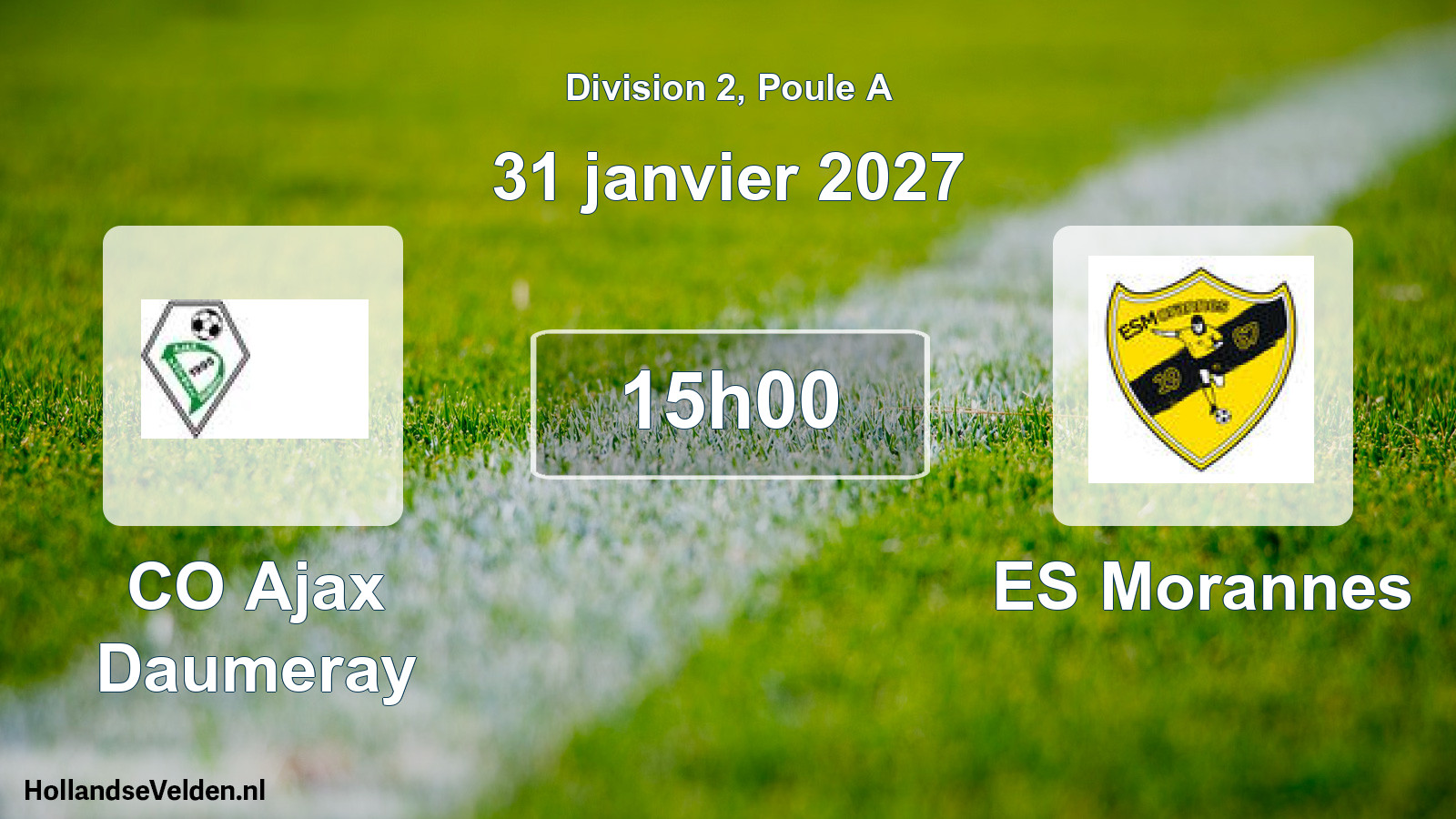 Scheduled Match: CO Ajax Daumeray - ES Morannes (31 January 2027)