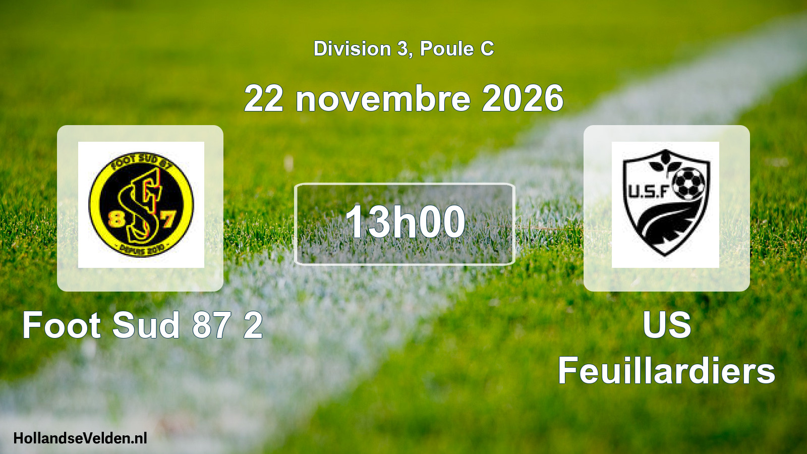 Scheduled Match: Foot Sud 87 2 - US Feuillardiers (22 November 2026)