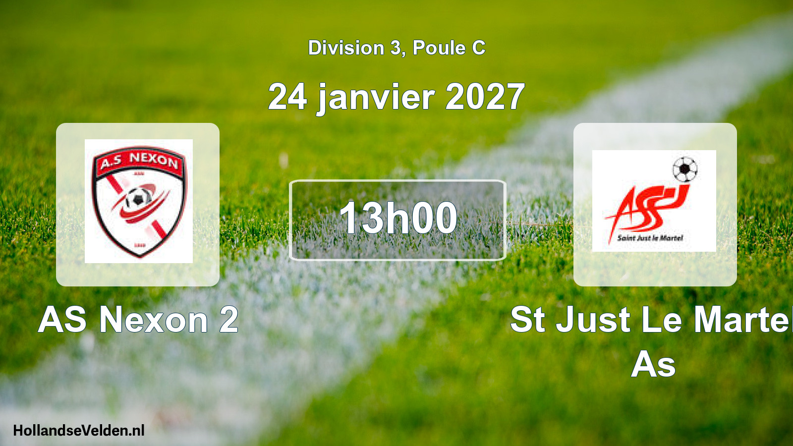 Scheduled Match: AS Nexon 2 - St Just Le Martel As (24 January 2027)