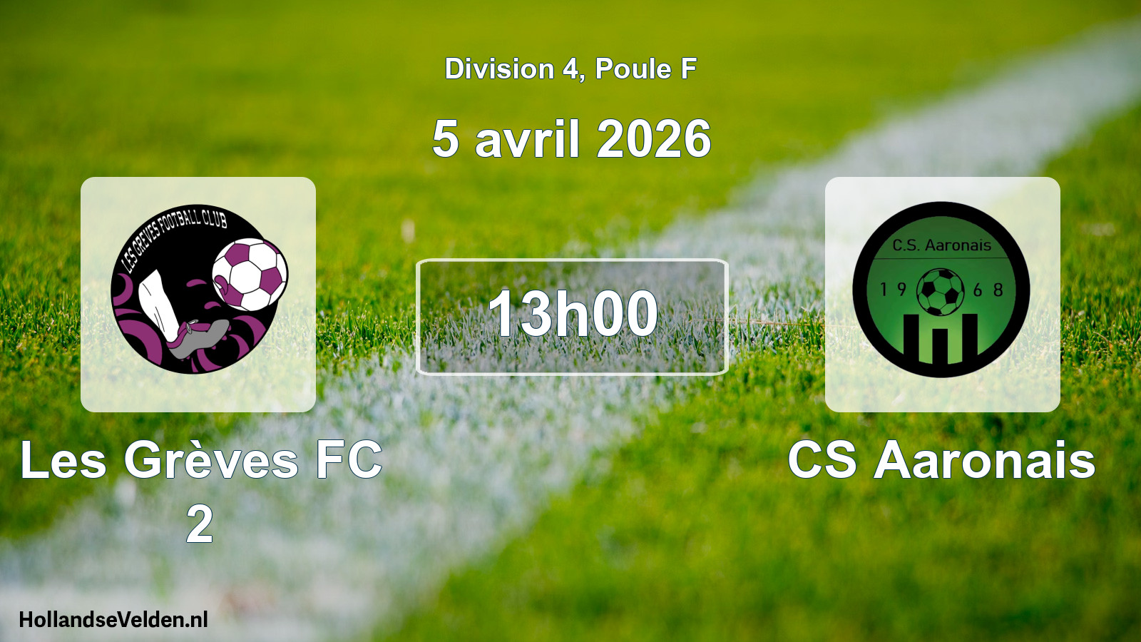 Scheduled Match: Les Grèves FC 2 - CS Aaronais (5 April 2026)