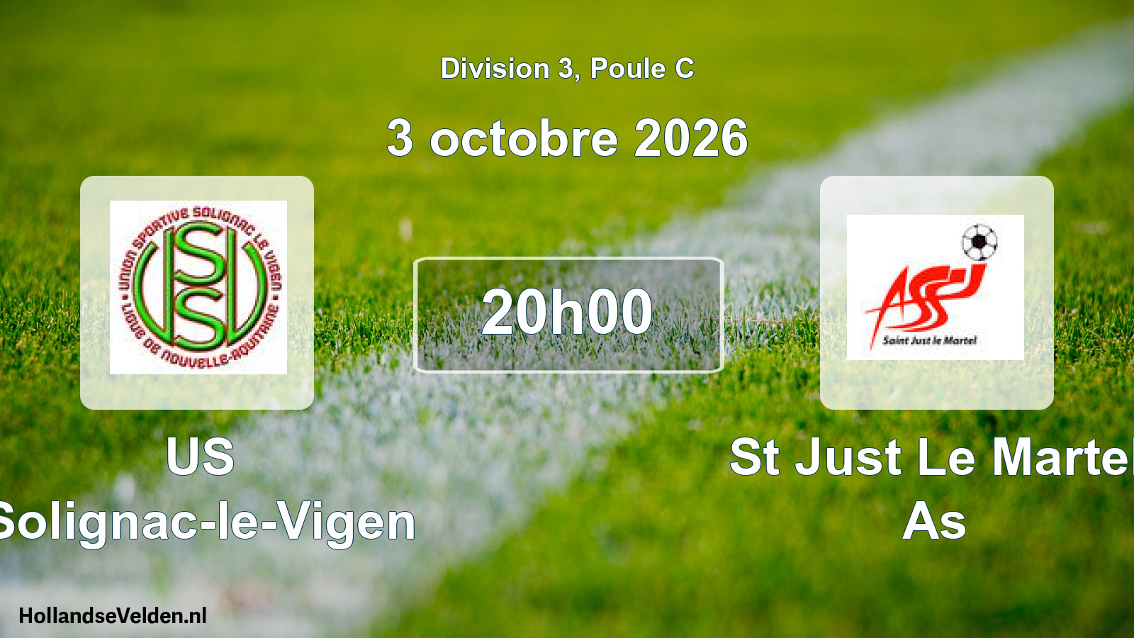 Scheduled Match: US Solignac-le-Vigen - St Just Le Martel As (3 October 2026)