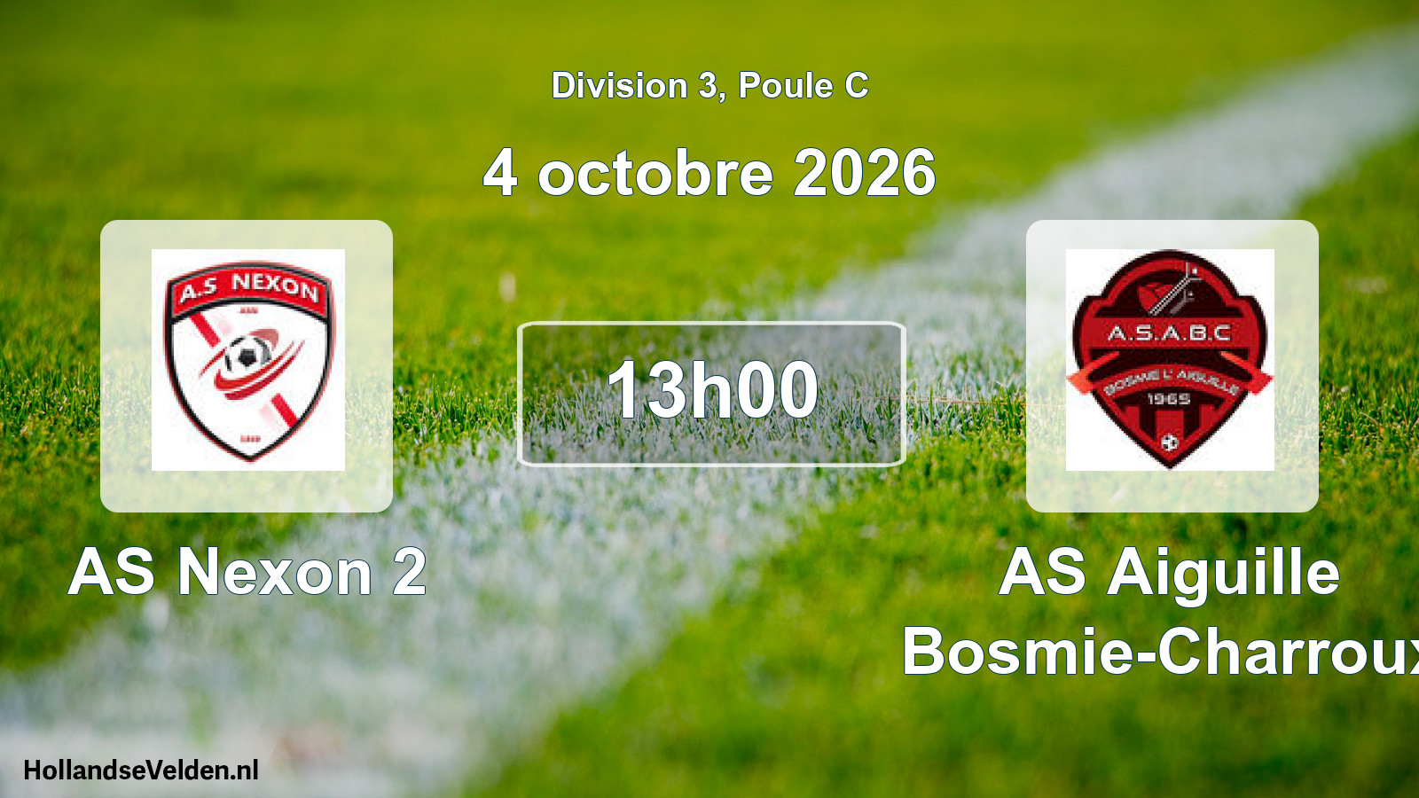 Scheduled Match: AS Nexon 2 - AS Aiguille Bosmie-Charroux (4 October 2026)