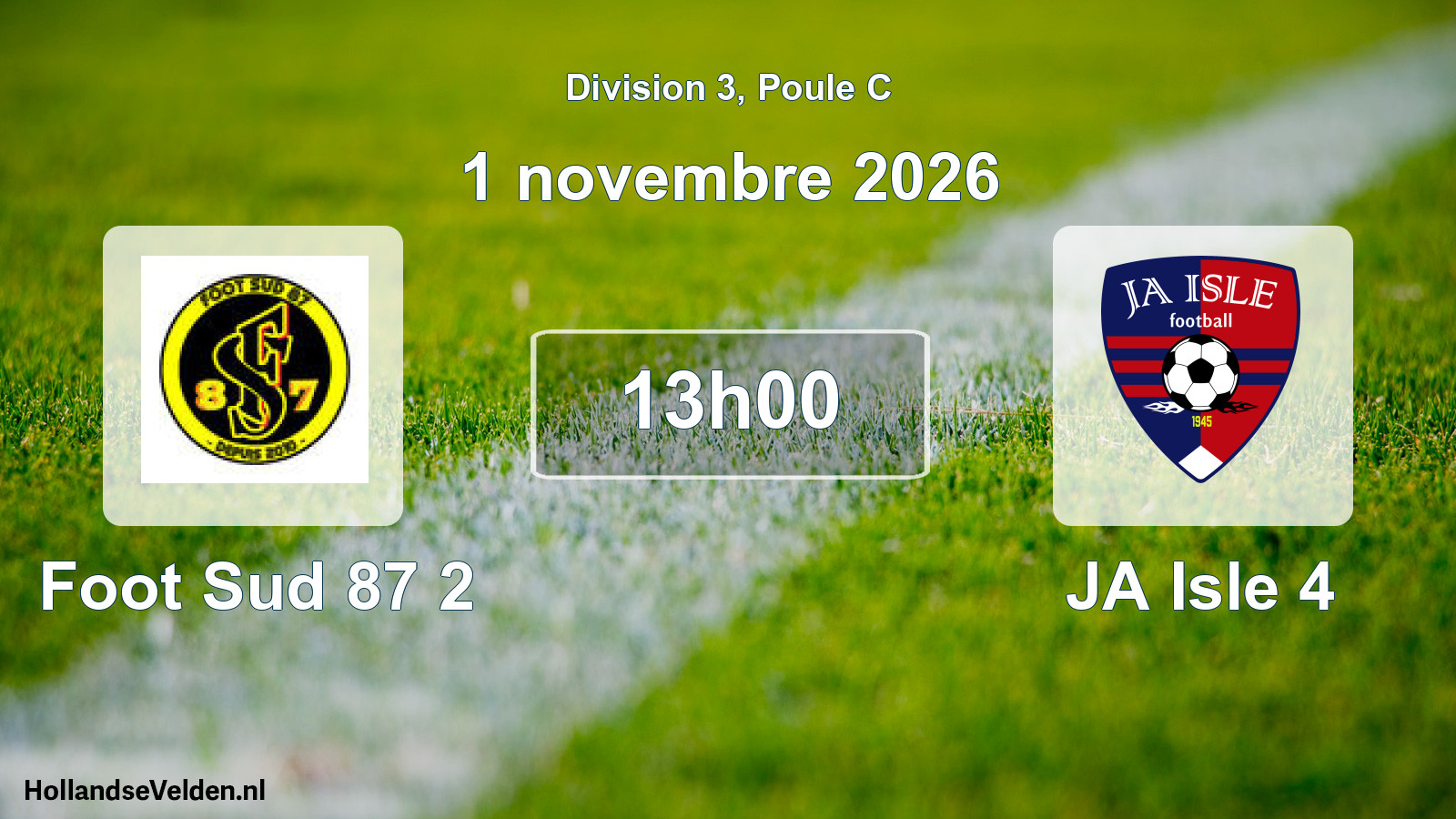 Scheduled Match: Foot Sud 87 2 - JA Isle 4 (1 November 2026)