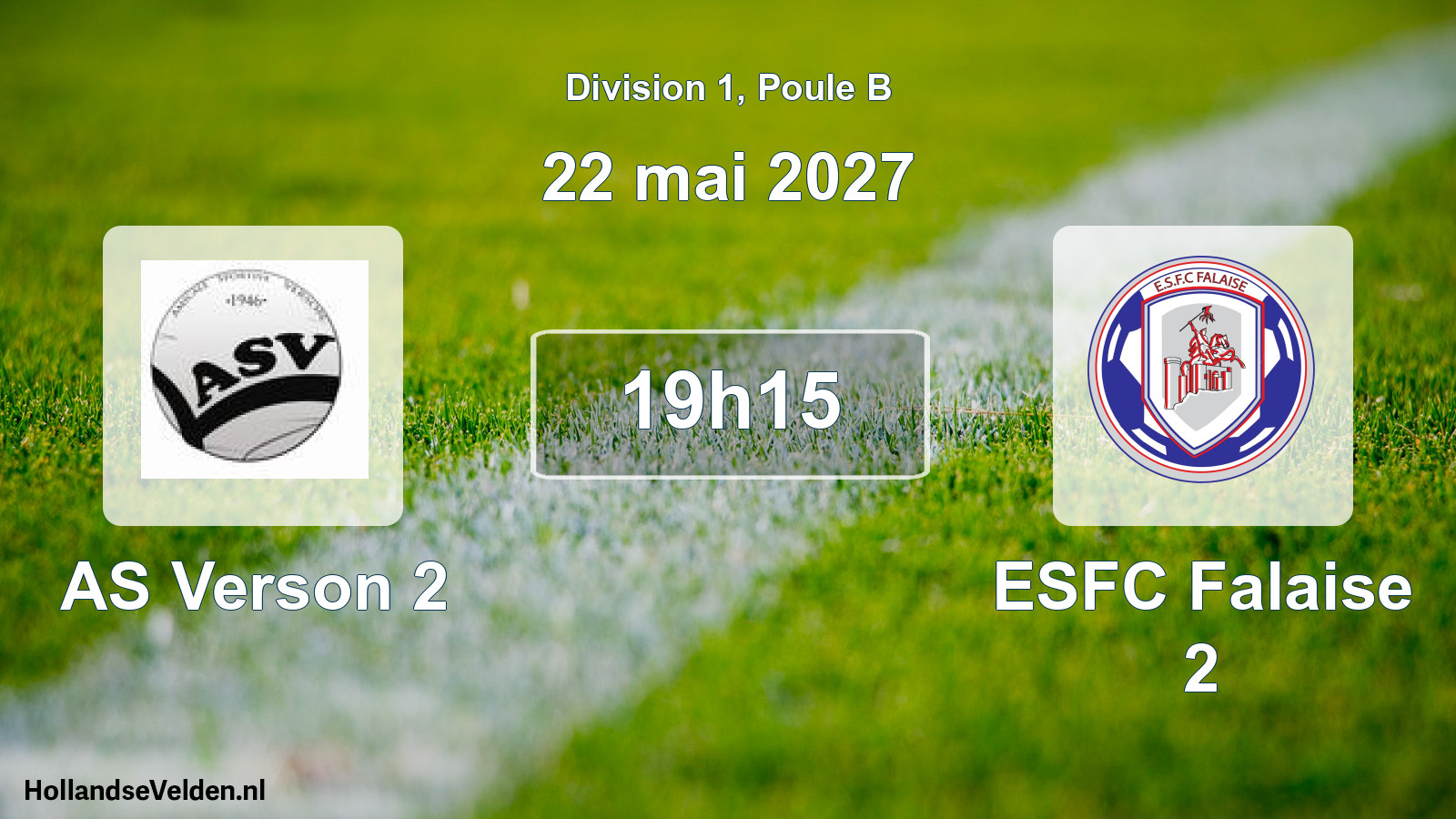 Match programmé: AS Verson 2 - ESFC Falaise 2 (22 mai 2027)
