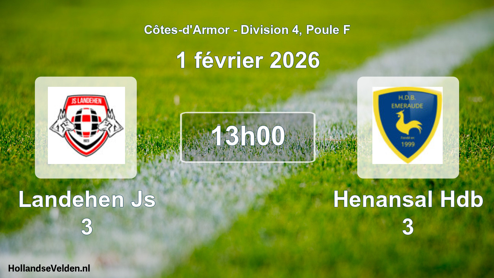 Geplande wedstrijd: Landehen Js 3 - Henansal Hdb 3 (1 février 2026)