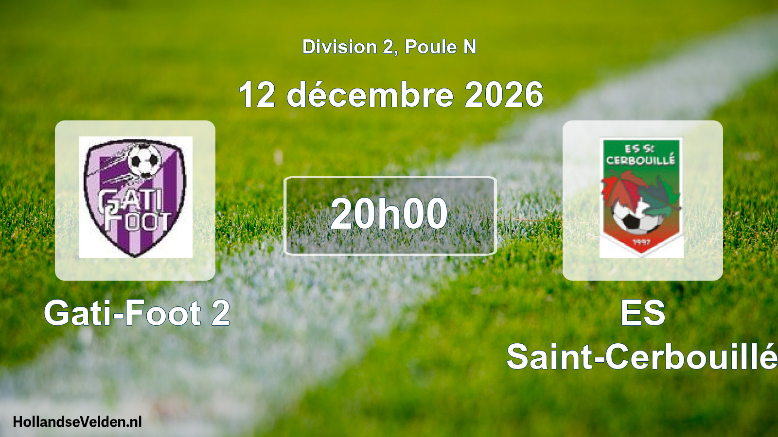 Match programmé: Gati-Foot 2 - ES Saint-Cerbouillé (12 décembre 2026)