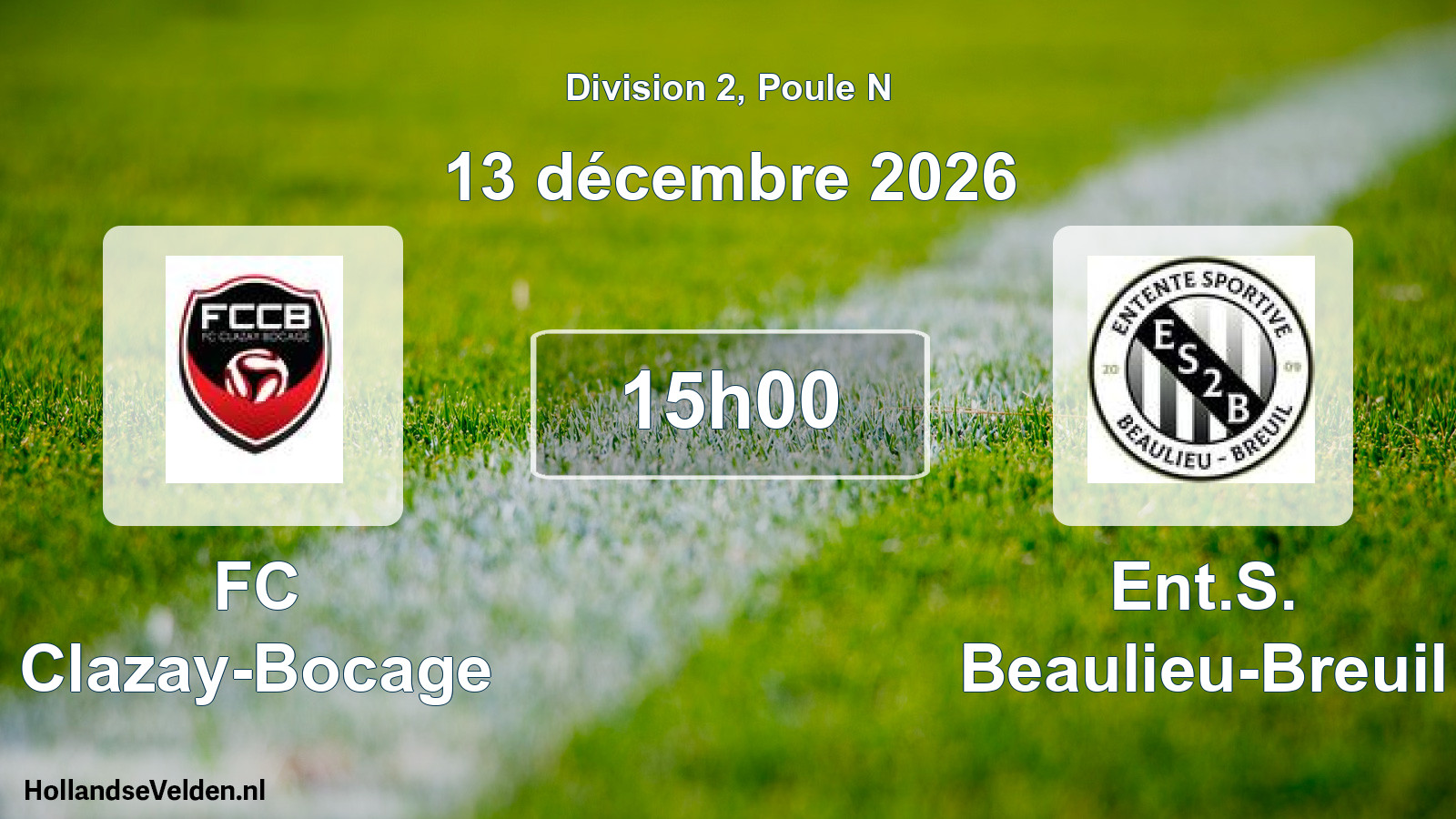 Scheduled Match: FC Clazay-Bocage - Ent.S. Beaulieu-Breuil (13 December 2026)