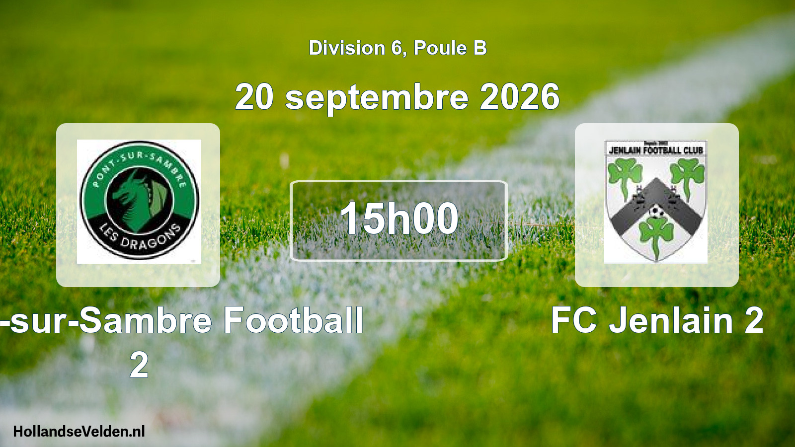Match programmé: Pont-sur-Sambre Football 2 - FC Jenlain 2 (20 septembre 2026)