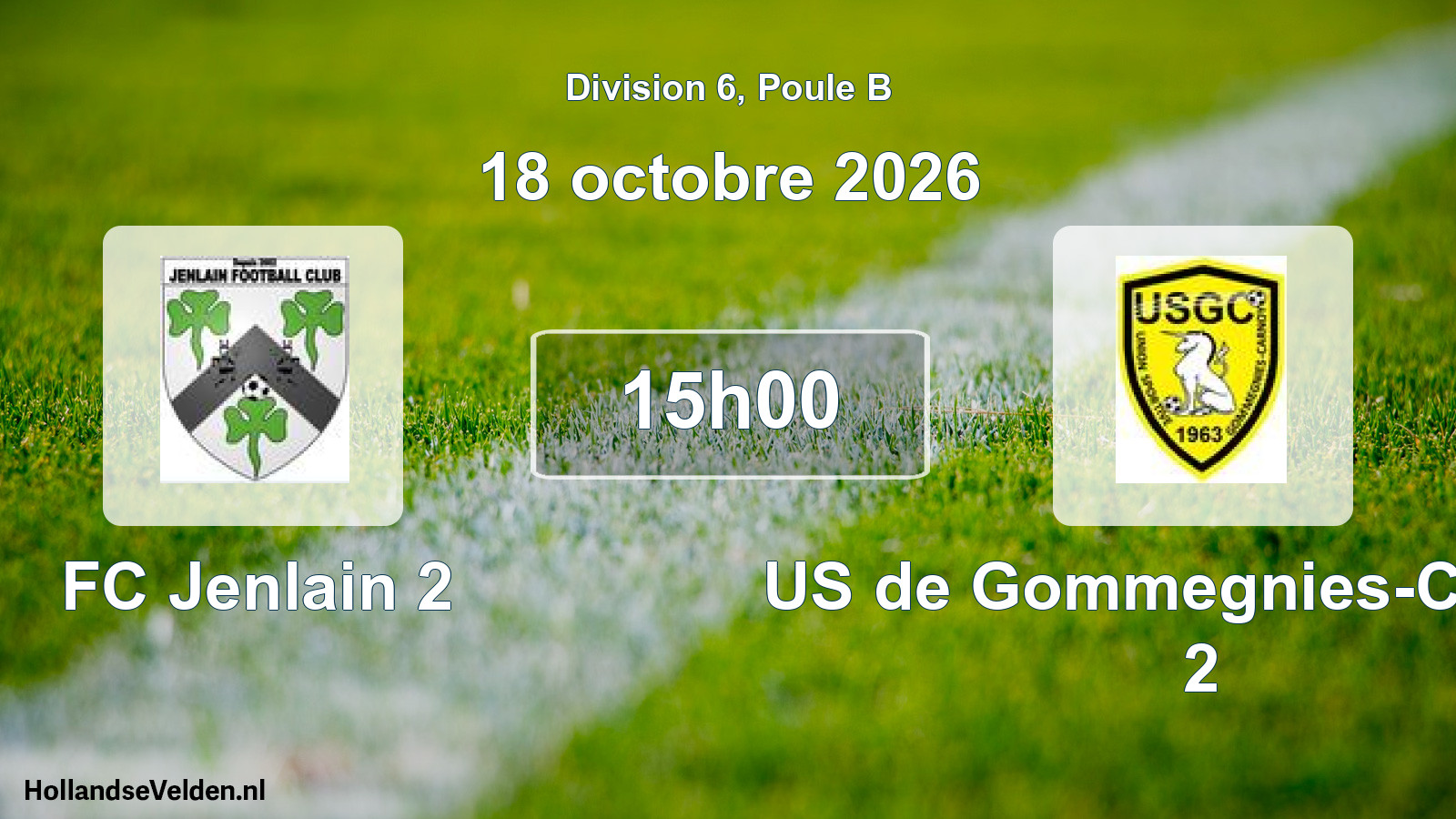 Match programmé: FC Jenlain 2 - US de Gommegnies-Carnoy 2 (18 octobre 2026)
