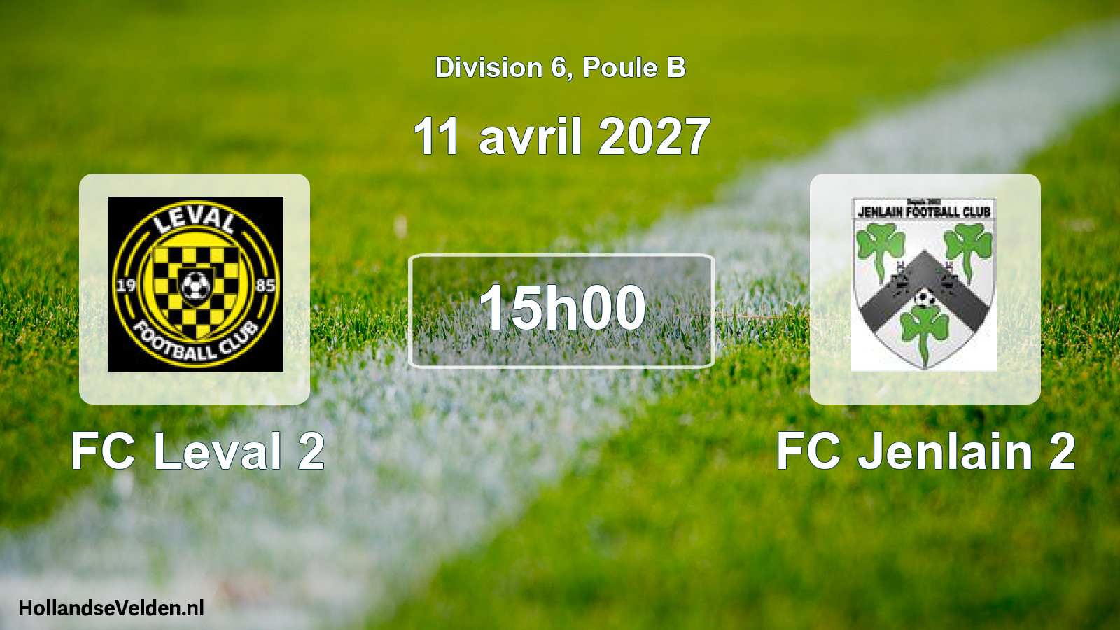 Geplande wedstrijd: FC Leval 2 - FC Jenlain 2 (11 april 2027)