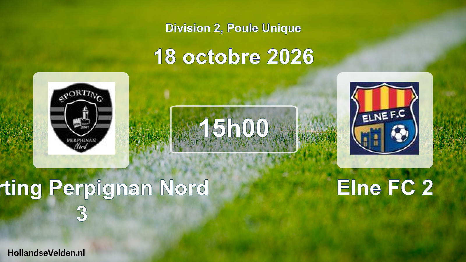Match programmé: Sporting Perpignan Nord 3 - Elne FC 2 (18 octobre 2026)