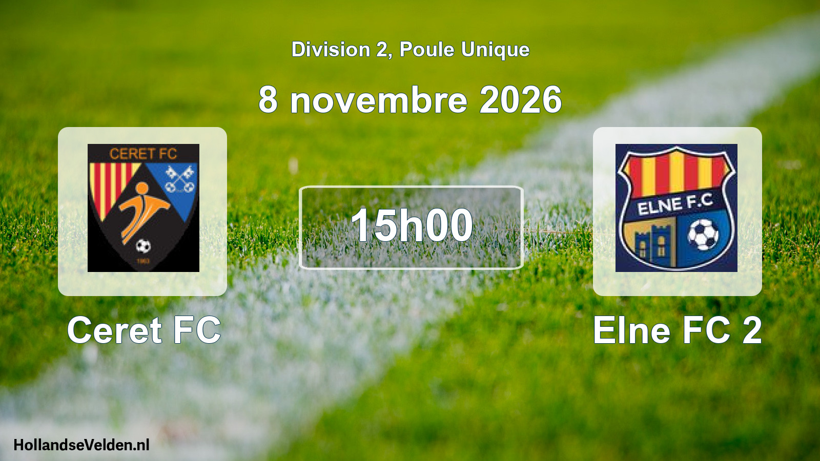 Match programmé: Ceret FC - Elne FC 2 (8 novembre 2026)