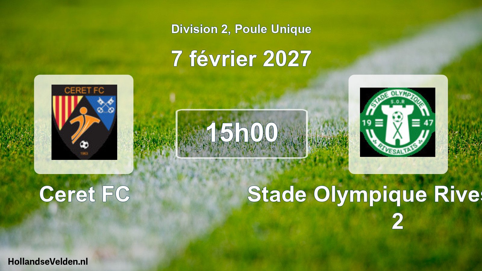 Match programmé: Ceret FC - Stade Olympique Rivesaltais 2 (7 février 2027)