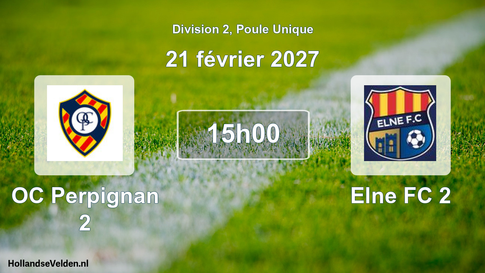Match programmé: OC Perpignan 2 - Elne FC 2 (21 février 2027)