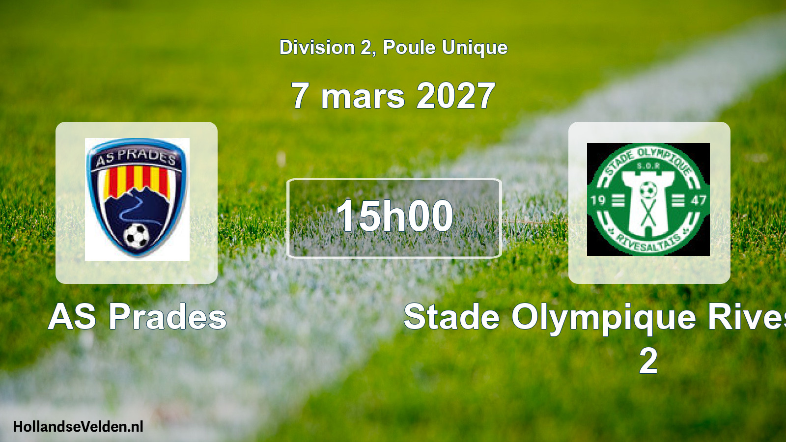 Match programmé: AS Prades - Stade Olympique Rivesaltais 2 (7 mars 2027)