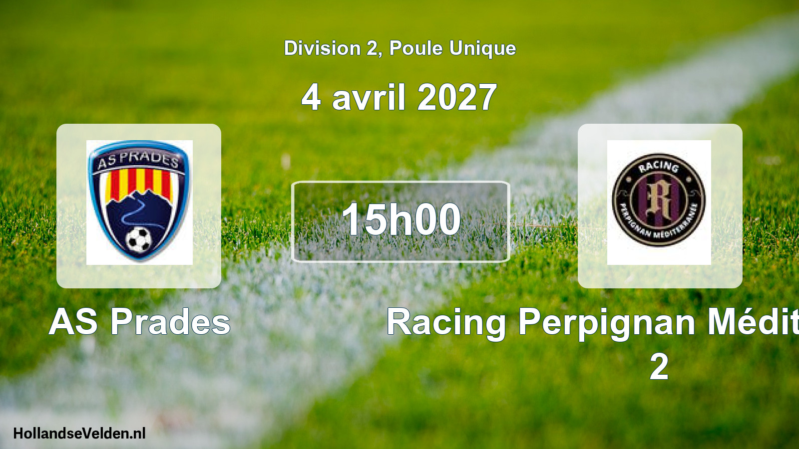 Match programmé: AS Prades - Racing Perpignan Méditerranée 2 (4 avril 2027)