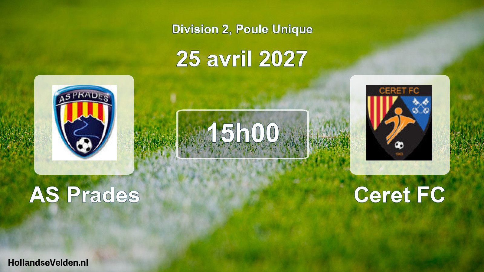 Match programmé: AS Prades - Ceret FC (25 avril 2027)