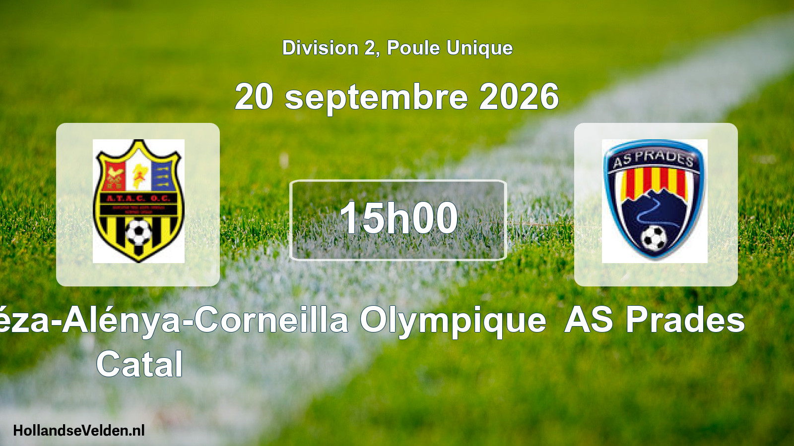 Match programmé: Association Théza-Alénya-Corneilla Olympique Catal - AS Prades (20 septembre 2026)