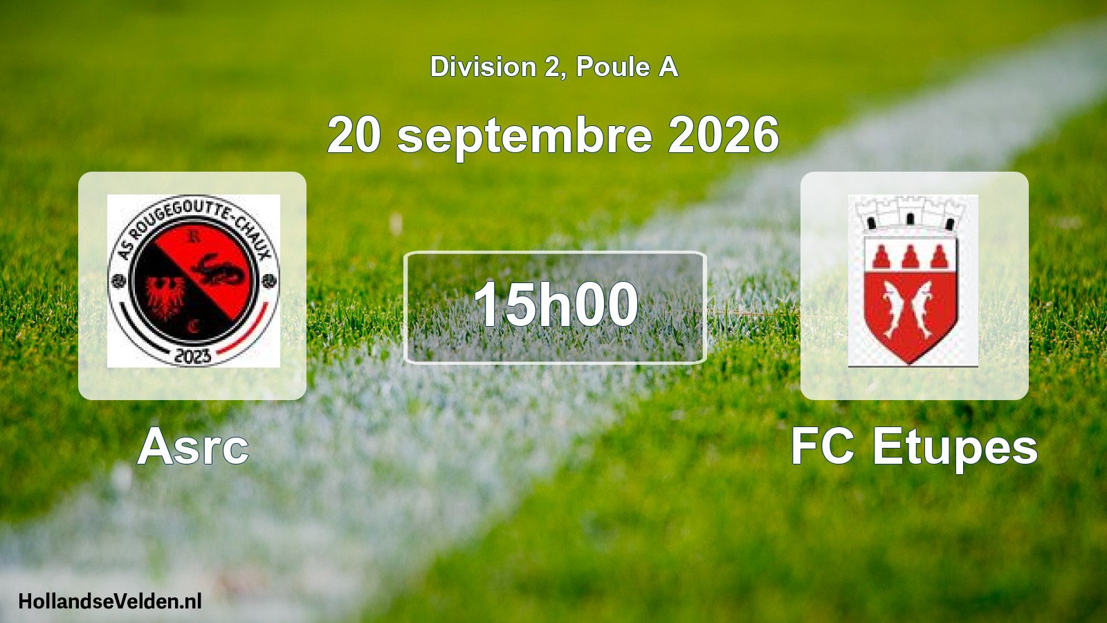 Scheduled Match: Asrc - FC Etupes (20 September 2026)