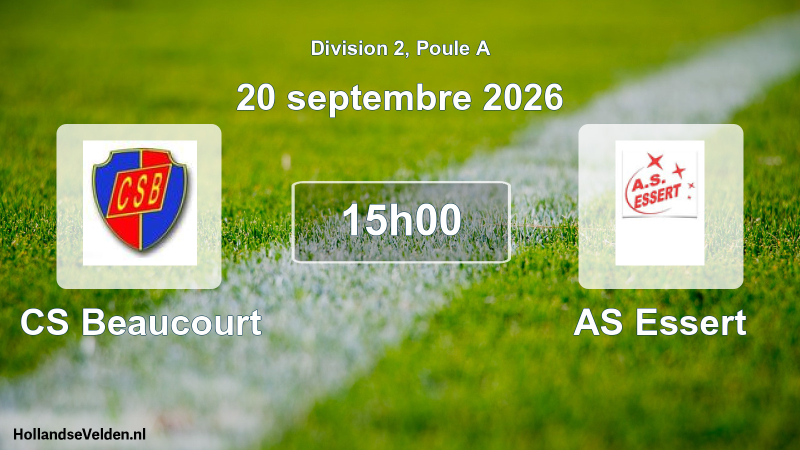 Scheduled Match: CS Beaucourt - AS Essert (20 September 2026)