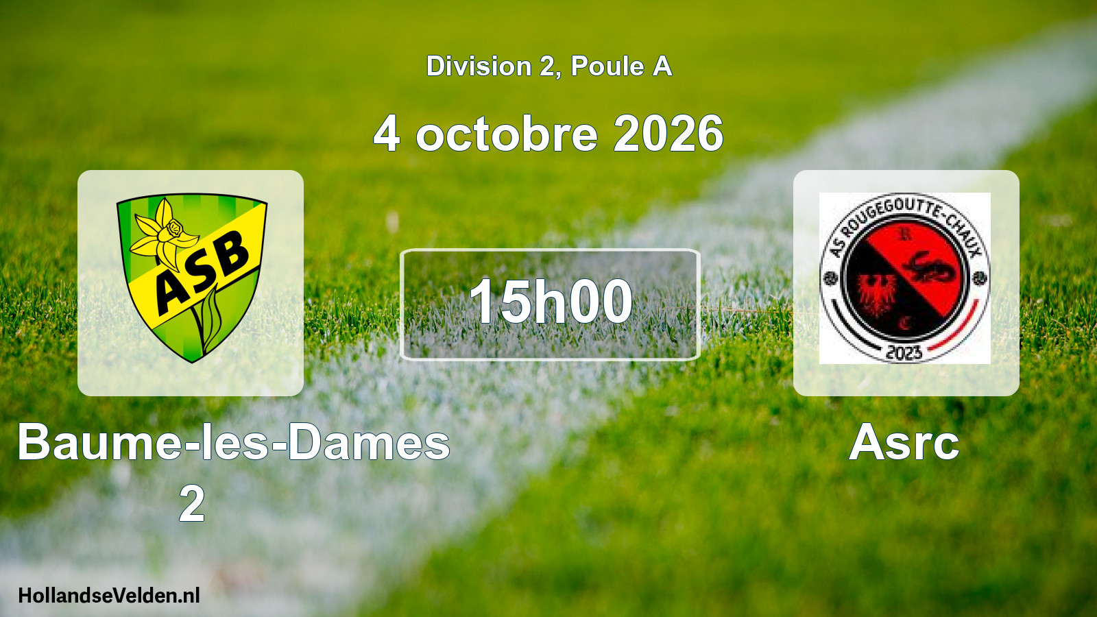 Scheduled Match: AS Baume-les-Dames 2 - Asrc (3 October 2026)