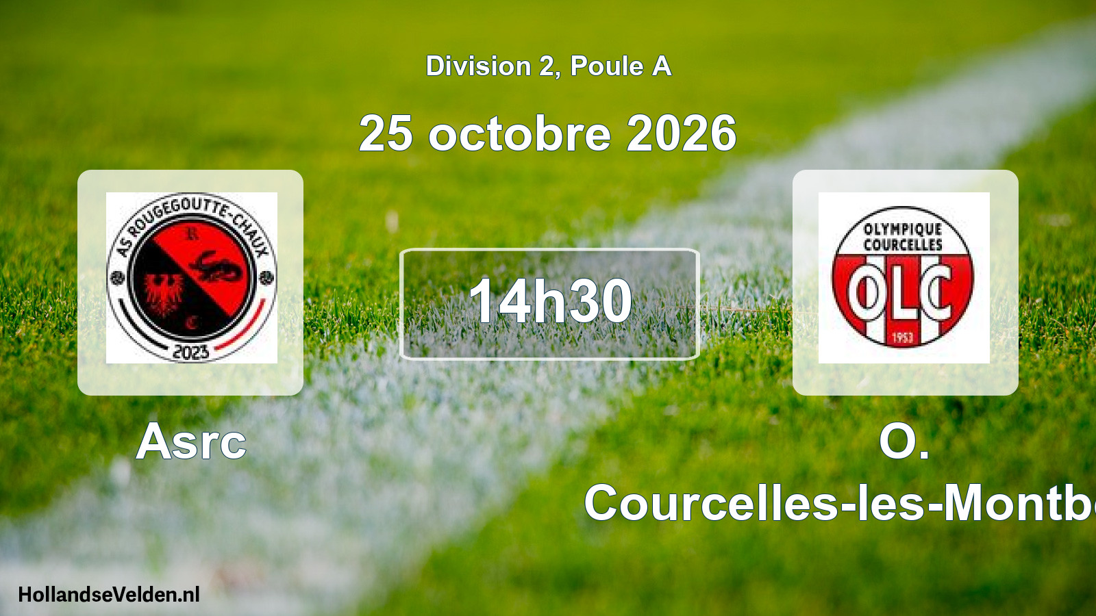 Scheduled Match: Asrc - O. Courcelles-les-Montbeliard (25 October 2026)